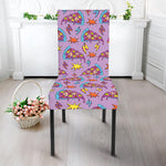 Psychedelic Pizza Pattern Print Dining Chair Slipcover