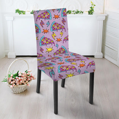 Psychedelic Pizza Pattern Print Dining Chair Slipcover