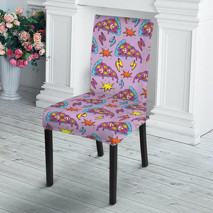 Psychedelic Pizza Pattern Print Dining Chair Slipcover