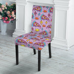 Psychedelic Pizza Pattern Print Dining Chair Slipcover