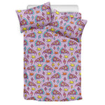 Psychedelic Pizza Pattern Print Duvet Cover Bedding Set