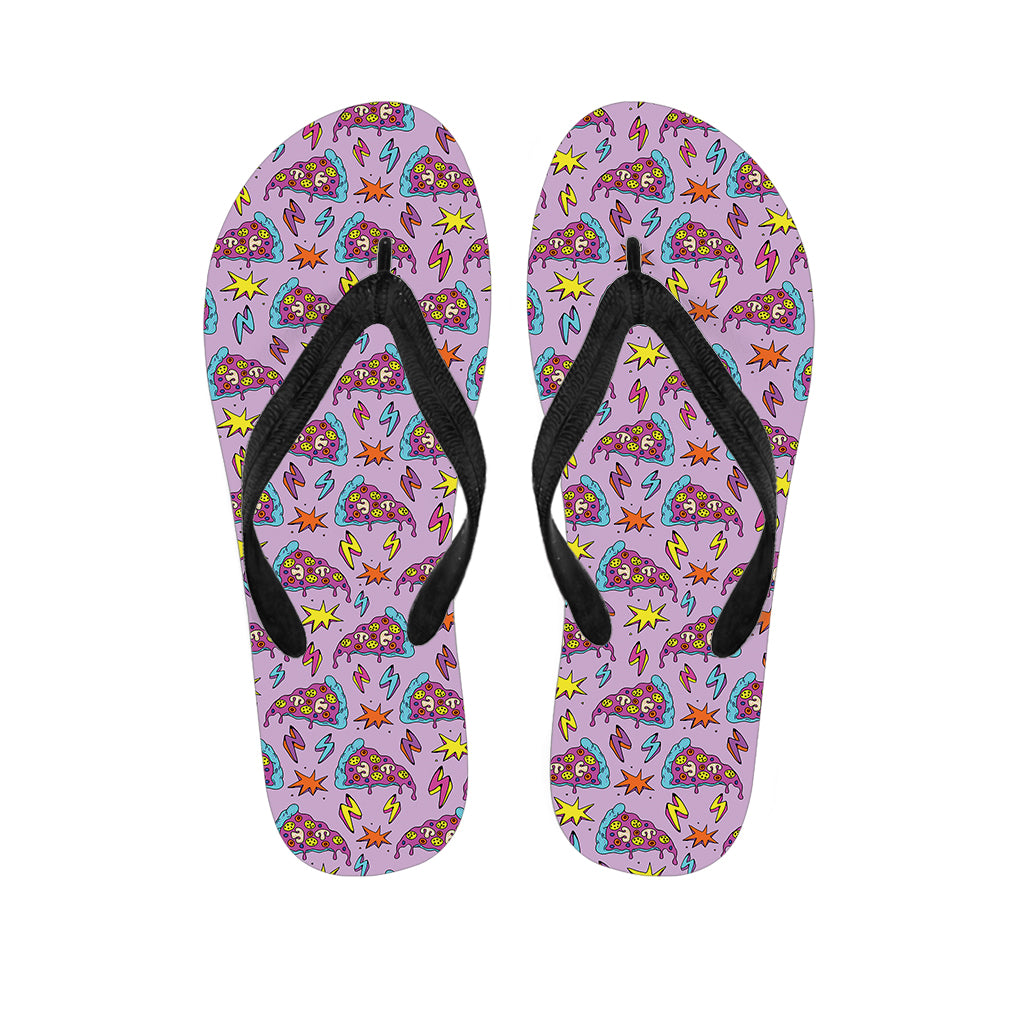 Psychedelic Pizza Pattern Print Flip Flops
