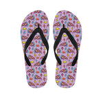 Psychedelic Pizza Pattern Print Flip Flops