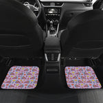 Psychedelic Pizza Pattern Print Front and Back Car Floor Mats