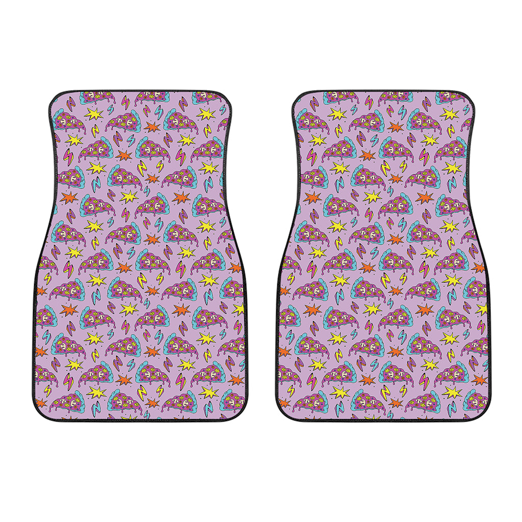 Psychedelic Pizza Pattern Print Front Car Floor Mats