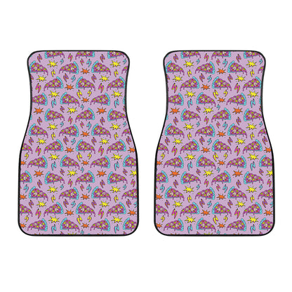 Psychedelic Pizza Pattern Print Front Car Floor Mats