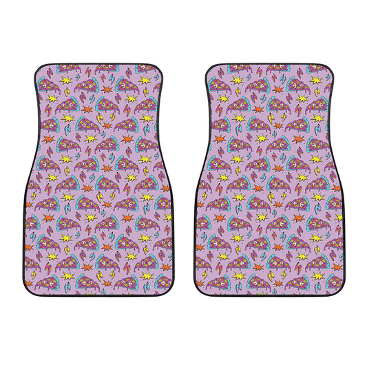Psychedelic Pizza Pattern Print Front Car Floor Mats