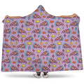 Psychedelic Pizza Pattern Print Hooded Blanket