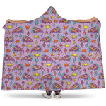 Psychedelic Pizza Pattern Print Hooded Blanket