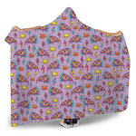 Psychedelic Pizza Pattern Print Hooded Blanket