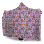 Psychedelic Pizza Pattern Print Hooded Blanket