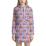 Psychedelic Pizza Pattern Print Hoodie Dress
