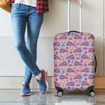 Psychedelic Pizza Pattern Print Luggage Cover