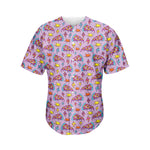 Psychedelic Pizza Pattern Print Men's Baseball Jersey
