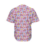 Psychedelic Pizza Pattern Print Men's Baseball Jersey