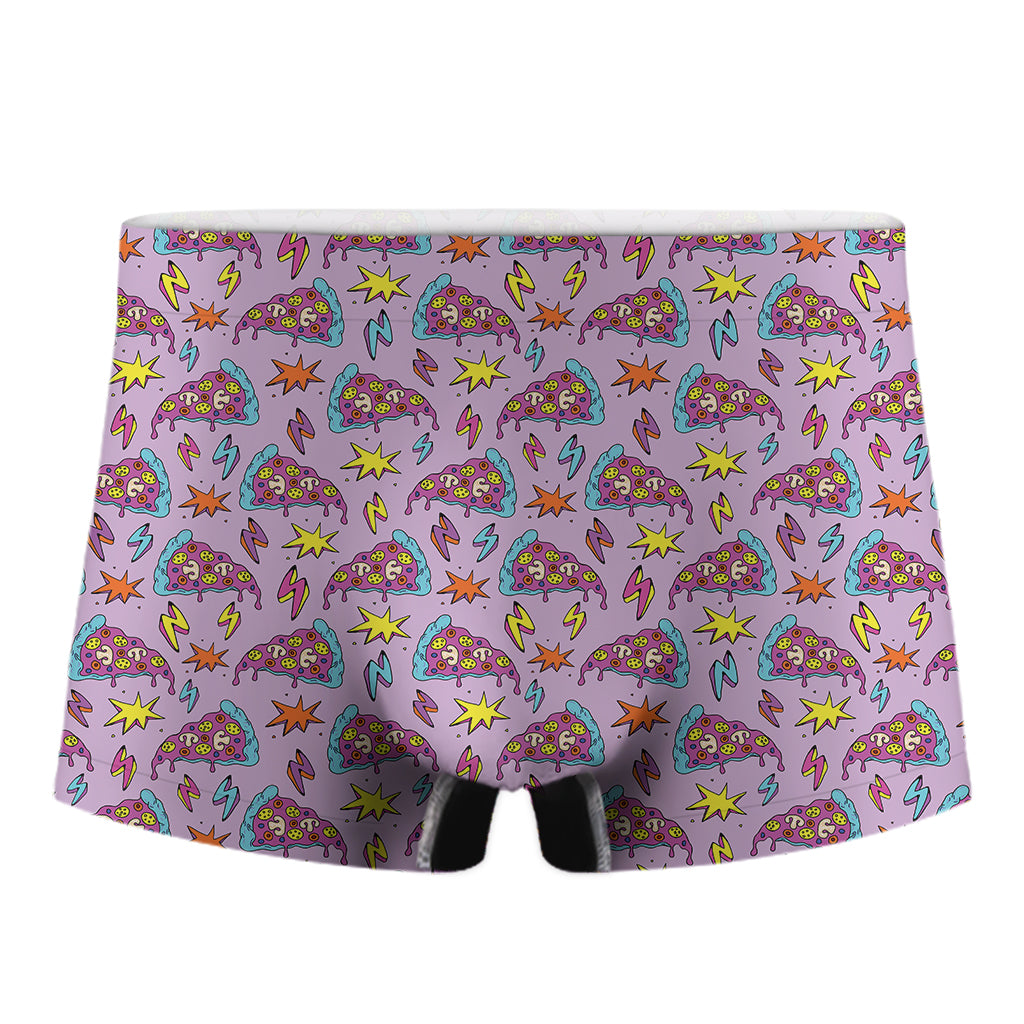 Psychedelic Pizza Pattern Print Men's Boxer Briefs