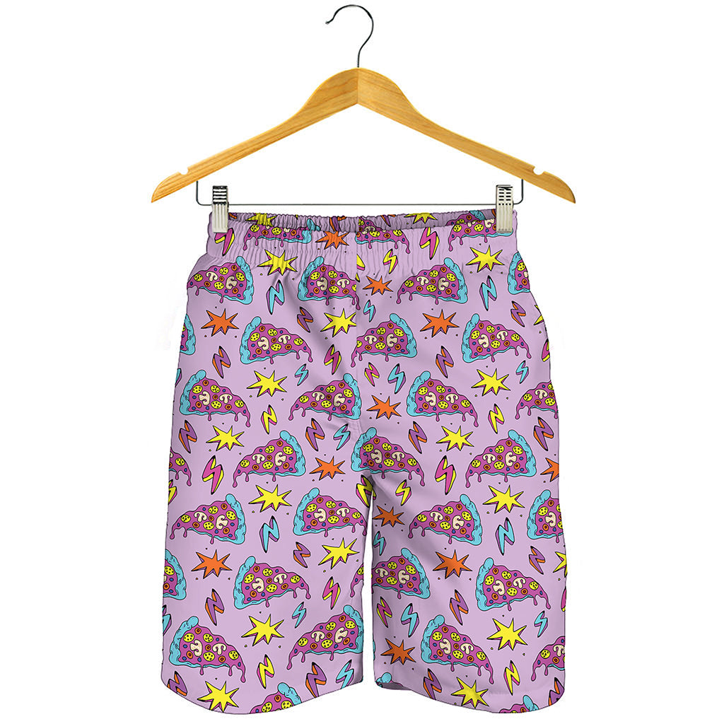 Psychedelic Pizza Pattern Print Men's Shorts