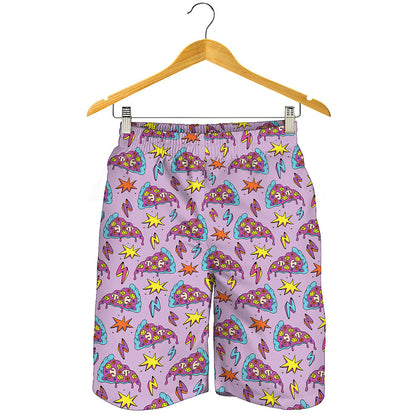 Psychedelic Pizza Pattern Print Men's Shorts