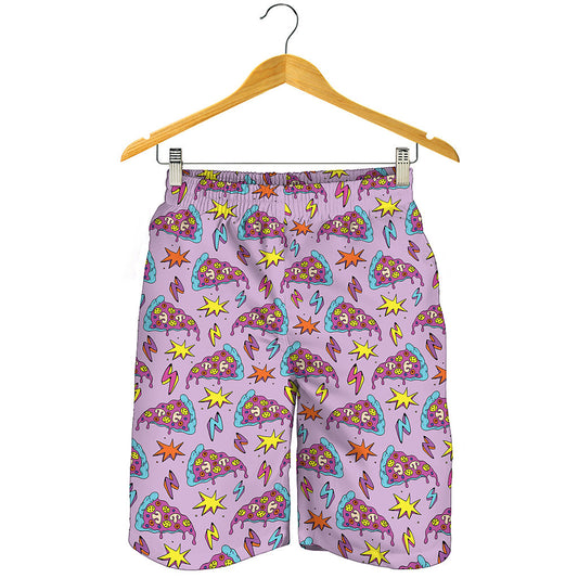 Psychedelic Pizza Pattern Print Men's Shorts