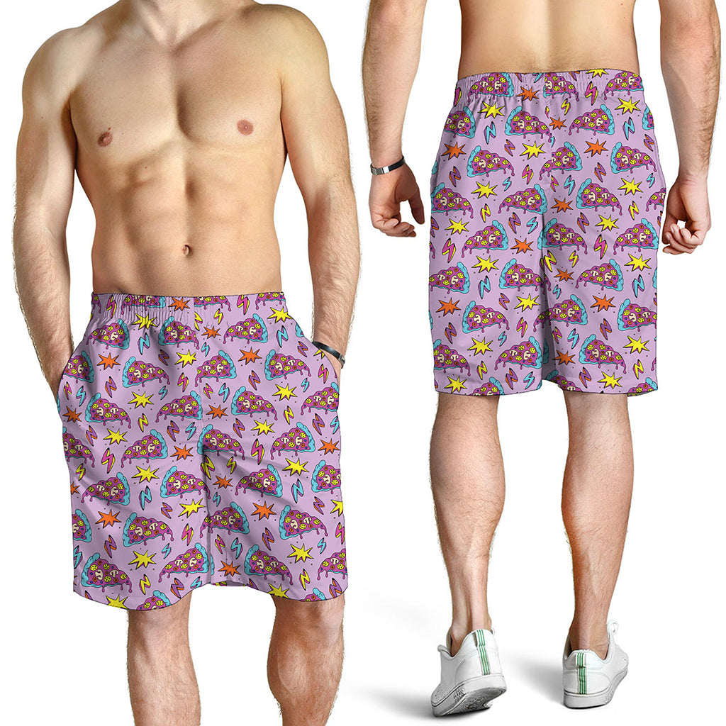 Psychedelic Pizza Pattern Print Men's Shorts