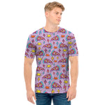 Psychedelic Pizza Pattern Print Men's T-Shirt