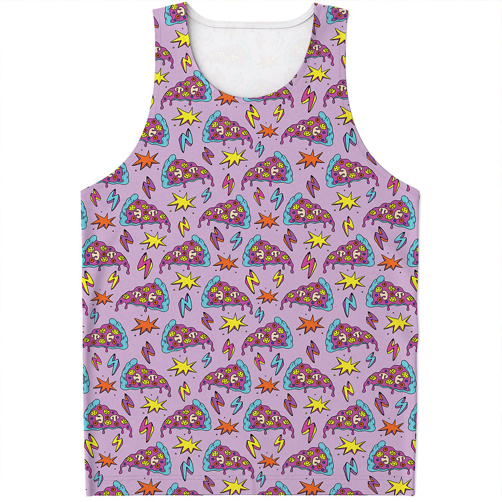 Psychedelic Pizza Pattern Print Men's Tank Top