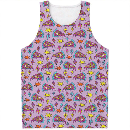 Psychedelic Pizza Pattern Print Men's Tank Top