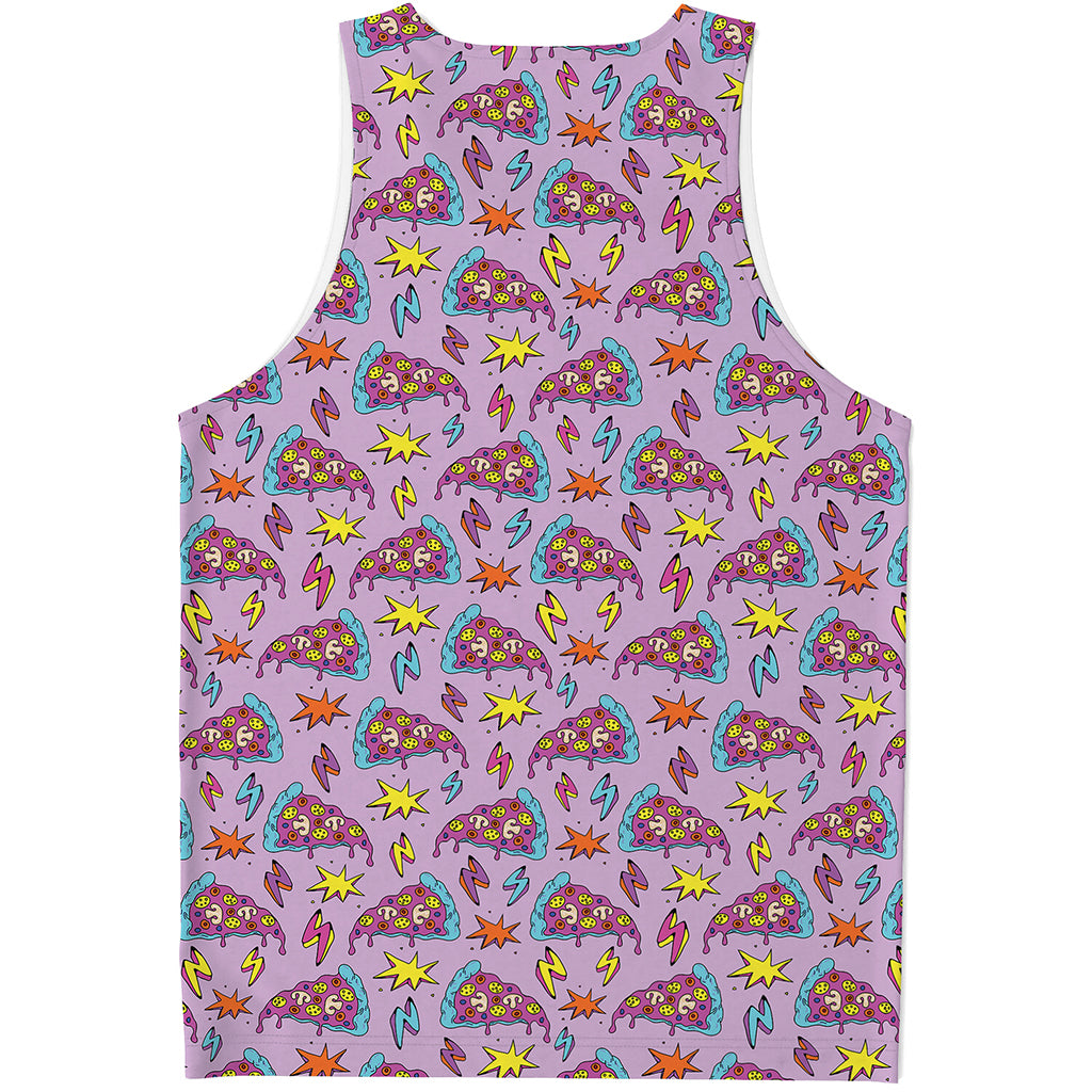 Psychedelic Pizza Pattern Print Men's Tank Top