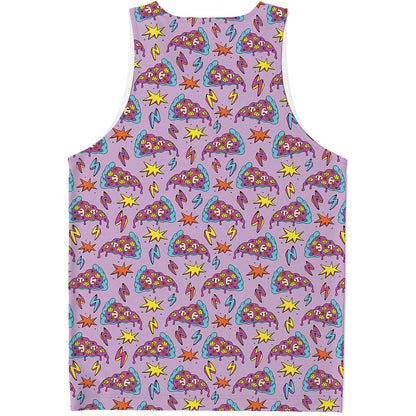Psychedelic Pizza Pattern Print Men's Tank Top