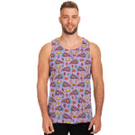 Psychedelic Pizza Pattern Print Men's Tank Top