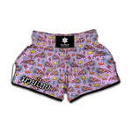Psychedelic Pizza Pattern Print Muay Thai Boxing Shorts