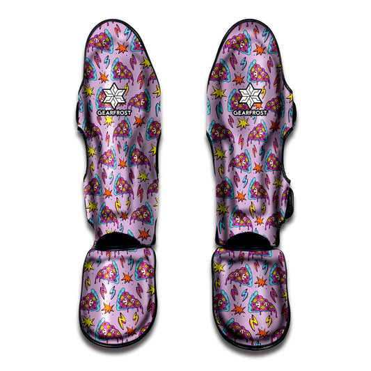 Psychedelic Pizza Pattern Print Muay Thai Shin Guard
