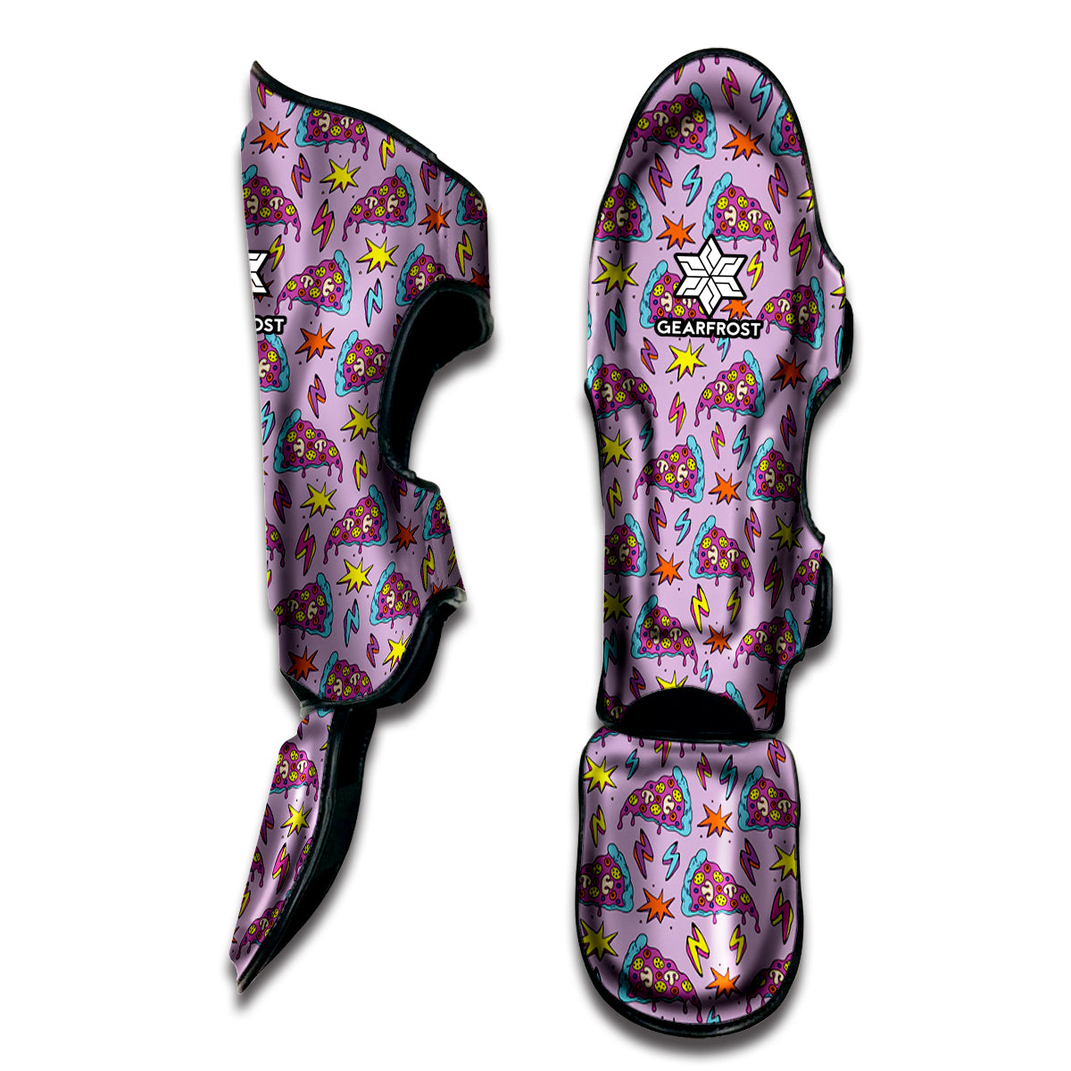 Psychedelic Pizza Pattern Print Muay Thai Shin Guard