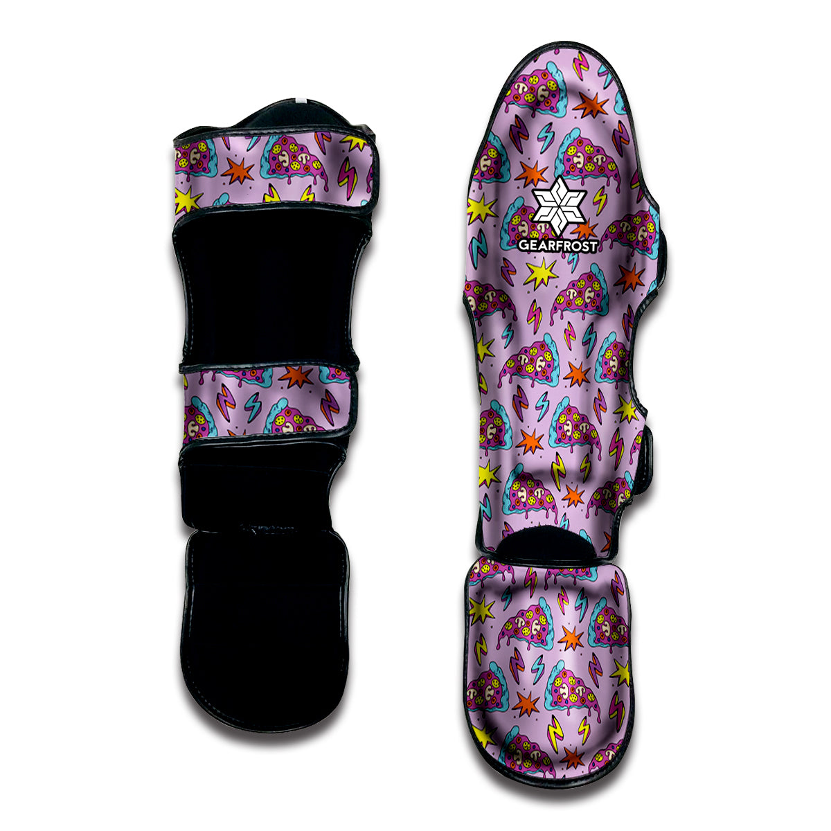 Psychedelic Pizza Pattern Print Muay Thai Shin Guard