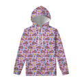Psychedelic Pizza Pattern Print Pullover Hoodie