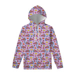 Psychedelic Pizza Pattern Print Pullover Hoodie