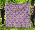 Psychedelic Pizza Pattern Print Quilt