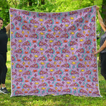 Psychedelic Pizza Pattern Print Quilt