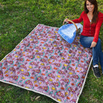 Psychedelic Pizza Pattern Print Quilt