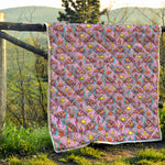 Psychedelic Pizza Pattern Print Quilt