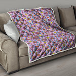 Psychedelic Pizza Pattern Print Quilt
