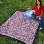 Psychedelic Pizza Pattern Print Quilt