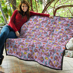 Psychedelic Pizza Pattern Print Quilt