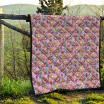 Psychedelic Pizza Pattern Print Quilt