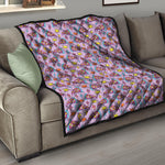 Psychedelic Pizza Pattern Print Quilt