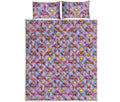 Psychedelic Pizza Pattern Print Quilt Bed Set