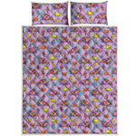 Psychedelic Pizza Pattern Print Quilt Bed Set