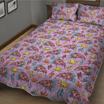 Psychedelic Pizza Pattern Print Quilt Bed Set