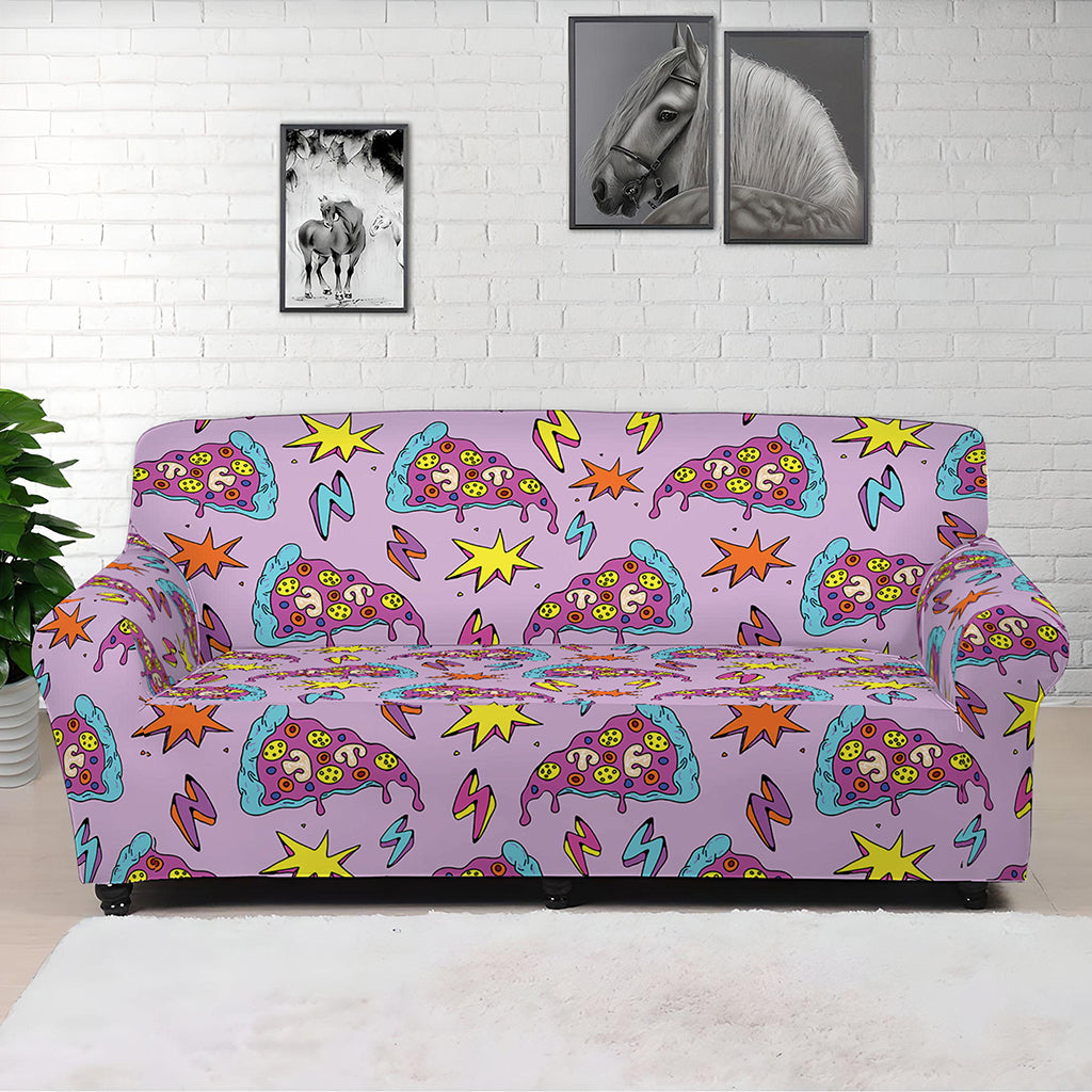 Psychedelic Pizza Pattern Print Sofa Cover