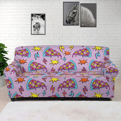 Psychedelic Pizza Pattern Print Sofa Cover